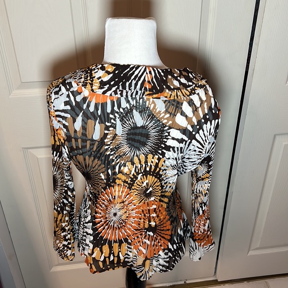 Sunny Leigh vintage ruffled mod pattern blouse - Picture 7 of 8